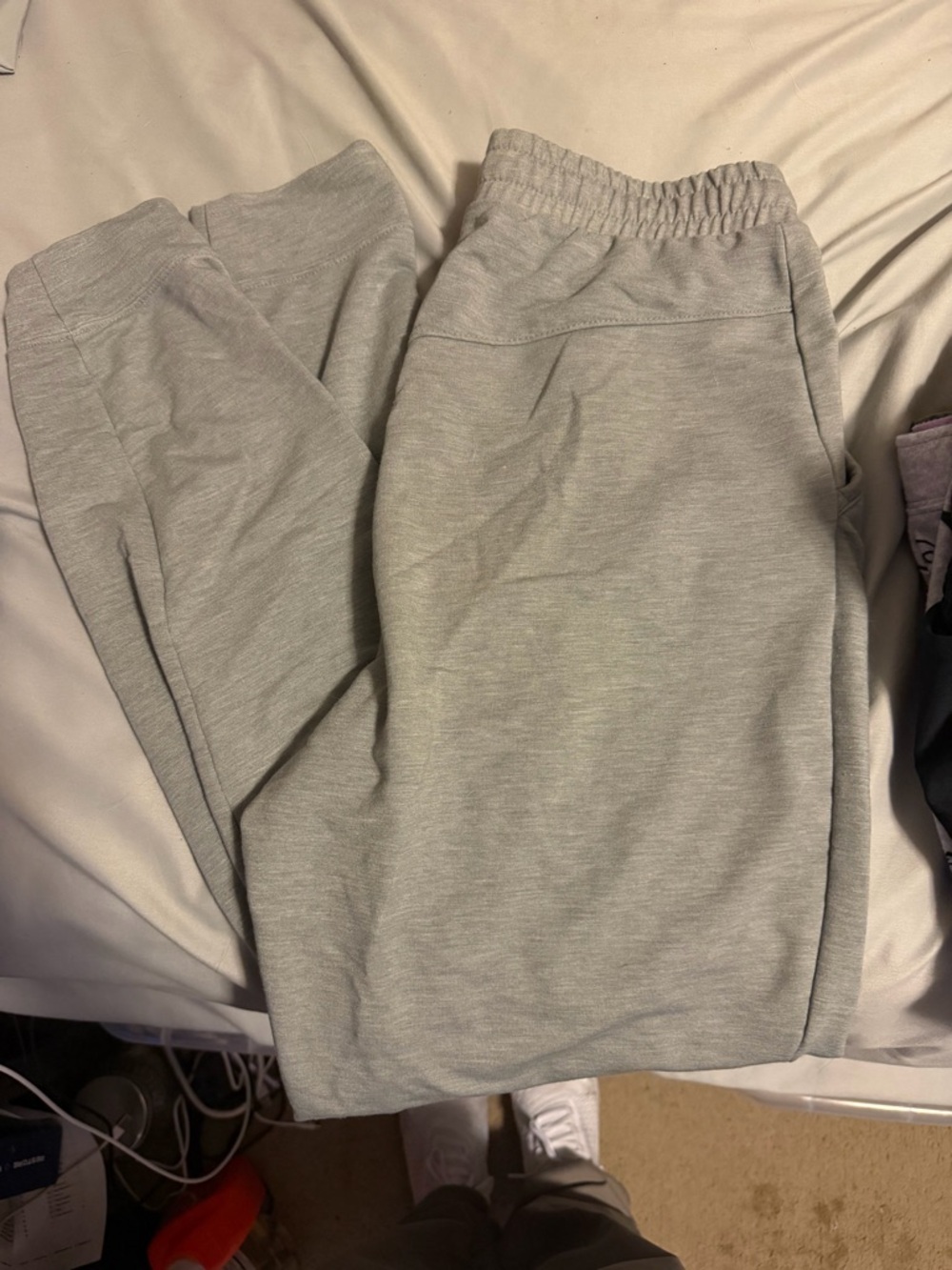 Nike Light Gray Men's Fleece Joggers - Elastic Waist